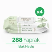 Giggles Yeşilçay Kokulu Islak Havlu 72'li 4 Paket 288 Mendil - 1