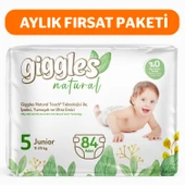 Giggles Natural 5 Numara Juniour Pamuklu Bebek bezi 84 Adet - 1
