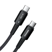 Essager 1 Metre 60W Type C to Type-C Ultra Hızlı Data Şarj Kablosu,Süper Dayanıklı Şarj ve Data Kablosu thumbnail 1
