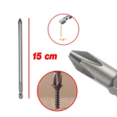 Mıknatıslı Yıldız PH2 Bits Uç 150 mm 10'lu Set Kutulu Manyetik 1/4" Matkap Ucu 15 cm Uzunluk thumbnail 2