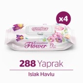 Giggles Sensation Flower Islak Havlu 72'li 4 Paket 288 Mendil - 1