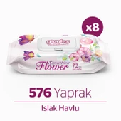 Giggles Sensation Flower Islak Havlu 72'li 8 Paket 576 Mendil - 1
