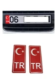 Tr Plaka Krom Sticker 2'li - Türkiye Plaka Krom Stıcker - Türkiye Plakalık Krom - 2