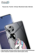 PrintiFy  Samsung Galaxy A56 ile Uyumlu Kamera Korumalı Unicorn Tasarımlı Şeffaf Silikon Kılıf thumbnail 3