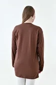 Uzun Kollu Tunik (Bandana Hediyeli) - Kahverengi - 4