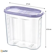 2 Kapaklı Ölçekli Erzak Kuru Gıda Saklama Kutusu Kabı - 1,7 Litre - SA935 - 5