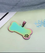 Kişiye Özel Kemik Model Patili Çelik Kedi Köpek Künyesi - 1