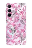 PrintiFy  Galaxy A56 ile Uyumlu Kamera Korumalı Floral Pembe Tasarımlı Şeffaf Silikon Kılıf thumbnail 1