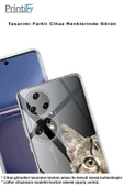 PrintiFy  Samsung Galaxy A26 ile Uyumlu Kamera Korumalı Catface Tasarımlı ŞeffafSilikon Kılıf thumbnail 3