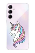 PrintiFy  Samsung Galaxy A56 ile Uyumlu Kamera Korumalı Unicorn Tasarımlı Şeffaf Silikon Kılıf thumbnail 1
