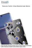 PrintiFy  Galaxy  A16 ile Uyumlu Nazar Boncuğu 5  Kamera Korumalı Şeffaf Silikon Kılıf - 4