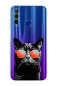 PrintiFy  Honor 20 Lite ile Uyumlu Kedi 3 Kamera Korumalı Şeffaf Kılıf thumbnail 1