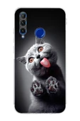 PrintiFy  Honor 20 Lite ile Uyumlu Kedi 2 Kamera Korumalı Şeffaf Kılıf - 1