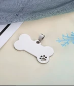 Kişiye Özel Kemik Model Patili Çelik Kedi Köpek Künyesi - 3