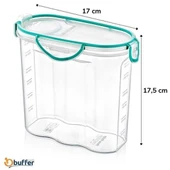 Kilitli Kapaklı Contalı Hava,Su Sıvı Geçirmez 1,7 Litre Erzak Saklama Kabı-SA585 - 6