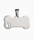 Kişiye Özel Kemik Model Patili Çelik Kedi Köpek Künyesi - 7