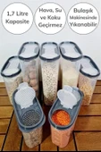 2 Kapaklı Ölçekli Erzak Kuru Gıda Saklama Kutusu Kabı - 1,7 Litre - SA935 - 6