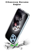 PrintiFy  Galaxy A36 ile Uyumlu 1mm Slim Fit Kedi 2 050c Baskılı Şeffaf  Kılıf thumbnail 3