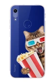 PrintiFy  Honor 8A ile Uyumlu Kedi 1 Kamera Korumalı Şeffaf Kılıf thumbnail 1