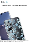 PrintiFy  Samsung Galaxy A36 ile Uyumlu Kamera Korumalı Floral Mavi Tasarımlı Şeffaf Silikon Kılıf thumbnail 3