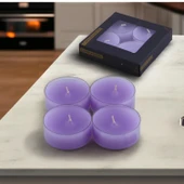 Tealight Kapsül Mum 4x43 Gr Dekoratif Mumu Kandil Hediyelik Fitilli Mumluk Şamdan Mor Renk Kokulu - 3