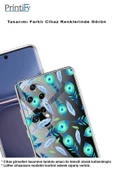 PrintiFy  Galaxy S24 Fe ile Uyumlu Nazar Boncuğu 3  Kamera Korumalı Şeffaf Silikon Kılıf - 4