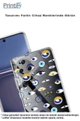 PrintiFy  Galaxy S24 Fe ile Uyumlu Nazar Boncuğu 2  Kamera Korumalı Şeffaf Silikon Kılıf thumbnail 4