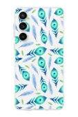 PrintiFy  Galaxy S24 Fe ile Uyumlu Nazar Boncuğu 3  Kamera Korumalı Şeffaf Silikon Kılıf - 1