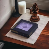 Tealight Kapsül Mum 4x43 Gr Dekoratif Mumu Kandil Hediyelik Fitilli Mumluk Şamdan Mor Renk Kokulu - 4