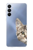 PrintiFy  Samsung Galaxy A16 Uyumlu Kamera Korumalı Catface Tasarımlı Şeffaf  Silikon Kılıf thumbnail 1