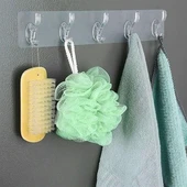 5'li Güçlü Yapışkanlı Şeffaf Duvar Askısı Banyo Mutfak Düzenleyici Pratik Askılık - 2