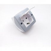 Mono Octans Kapaklı Topraklı Priz (gri+beyaz) - 1