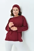 Uzun Kollu Tunik (Bandana Hediyeli) - Bordo - 2
