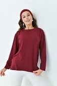 Uzun Kollu Tunik (Bandana Hediyeli) - Bordo - 1