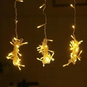 8 Fonksiyonlu 200 Led 10 Saçak Şerit Led 2x2 Perde İp Led  (Gün Işığı) - 4