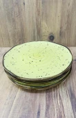 Porselen Servis Tabağı 6 Adet Naturel Tasarım 26 CM Sarı - 2