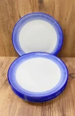 Porselen Servis Tabağı 6 Adet Naturel Tasarım 25 CM Mavi - 2