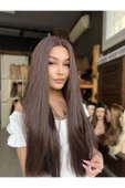 SUZAN PERUK Düz Fiber Sentetik Tül Peruk - Kumral - 1