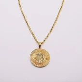 AgaKulche 14 Ayar Bitcoin Kolye - 1