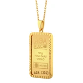 AgaKulche 10 gr Kalemli Altın Külçe Kolye thumbnail 3