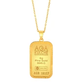 AgaKulche 5 gr Kalemli Altın Külçe Kolye - 1