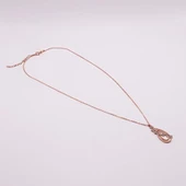 AgaKulche Gümüş Sıralı Taşlı Damla Hayalet Kolye - 4