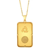 AgaKulche 10 gr Kalemli Altın Külçe Kolye thumbnail 2