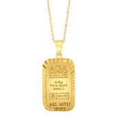 AgaKulche 2.5 gr Kalemli Altın Külçe Kolye - 1