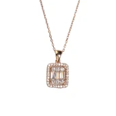 AgaKulche Baget Taşlı Gümüş Takı Seti Rose S30RB 925 thumbnail 2