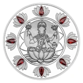 AgaKulche Diwali Festivali Kristal Taşlı Gümüş Sikke Coin thumbnail 1