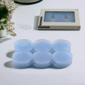 Tealight Kapsül Mum 6x35 Gr Dekoratif Mumu Kandil Hediyelik Fitilli Mumluk Şamdan Mavi Renk Kokulu - 3