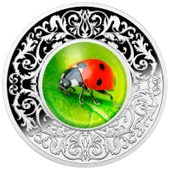 AgaKulche Biedronka Uğurböceği Gümüş Sikke Coin - 1