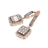 AgaKulche Baget Taşlı Gümüş Takı Seti Elmas Montür S30EB 925 thumbnail 3