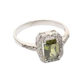 AgaKulche Baget Taşlı Gümüş Kare Model Takı Seti S6KO 925 thumbnail 4